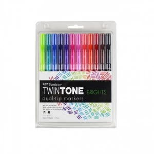 image of Tombow Dual Tip Twintone Bright Pens PK12