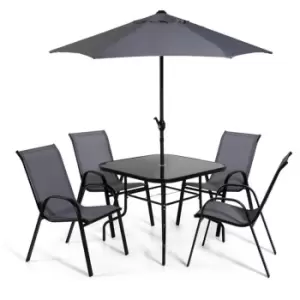 image of Outdoor Living Lancaster 4 Seat Dining Set including Parasol