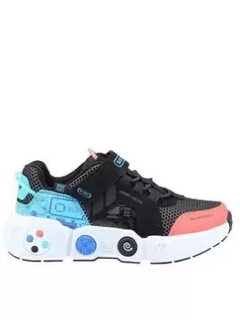 Image of Skechers Boys Gametronix Trainers - Black, Size 10.5 Younger