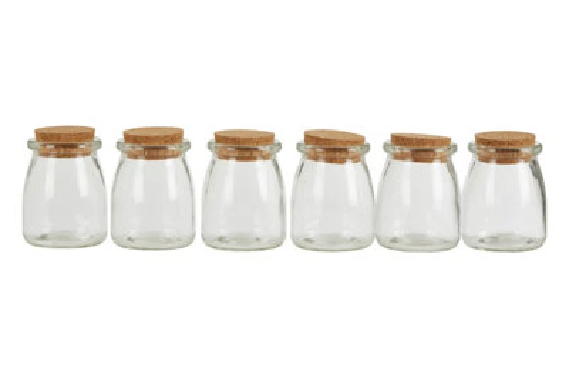 Image of Premier Housewares Tromso 6Pcs Round Large Glass Jars Clear