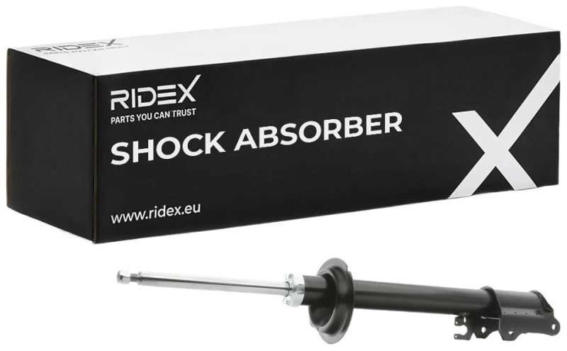 Image of RIDEX 854S0269 Shock absorber Rear Axle, Gas Pressure, Twin-Tube, Suspension Strut, Top pin Shock Absorber (854)