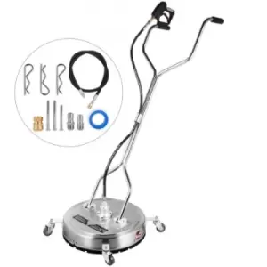 Image of VEVOR Surface Cleaner 18" Flat Surface Cleaner for Pressure Washer 4000psi Pressure with 3/8 Quick Connector Surface Cleaner W/Casters 10.5GPM Stainle