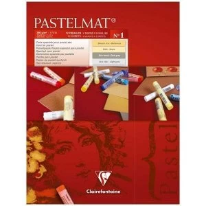 image of Clairefontaine PastelMat Pastel Card Pad No1 Assorted Colours 18cm x 24cm 360gsm 12 Sheets