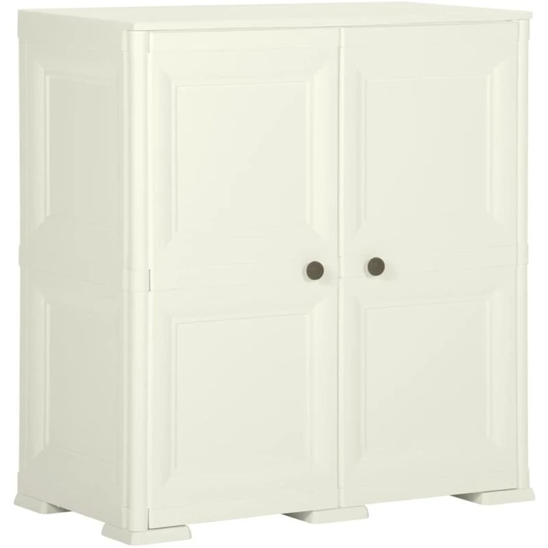 Image of VIDAXL Plastic Cabinet 79x43x85.5cm Wood Design Vanilla Ice Vidaxl 8720286831489