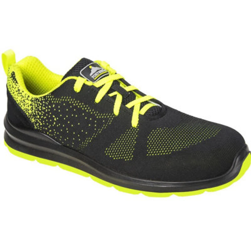 Image of Portwest Steelite Aire Steel Toe Cap Trainers FT25BGN36 Colour: Black / Green