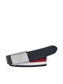 Image of Tommy Hilfiger Urban Plaque 3.5 Belt - Navy White Red, Navy/White/Red, Size 80 Cms, Men