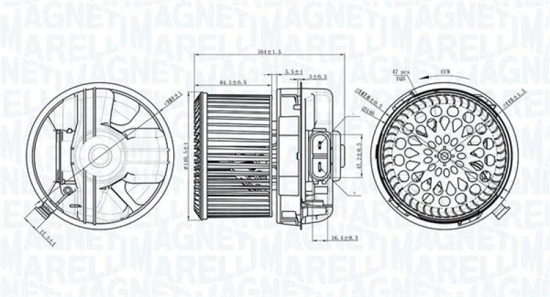 Image of MAGNETI MARELLI Heater blower motor MAGNETI MARELLI 069412272010
