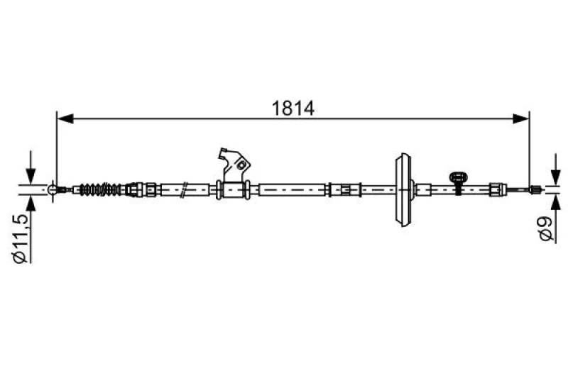 Image of Bosch 1 987 482 502 Brake Cable 1814mm Cable,parking brake (124)