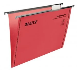 image of Leitz Ultimate Clenched Bar Suspension File Red BX50