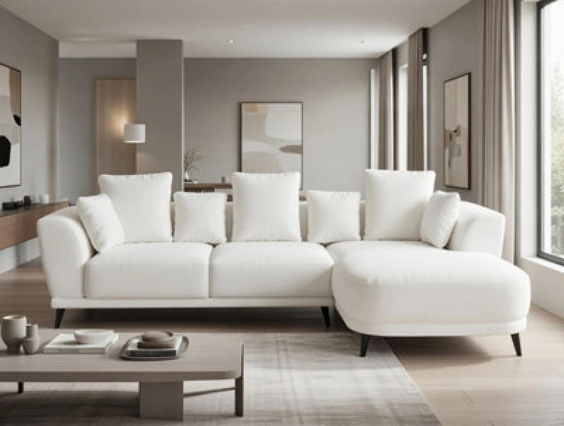 Image of DS Living The 3 Seater Nova Lounger Left Corner Sofa in Cream Cream Unisex