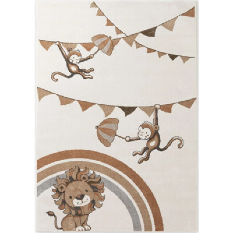 Image of The Rugs Villeroy And Boch Rainbow Party Boho Kids Rug And Runner Kids Rug In Cream