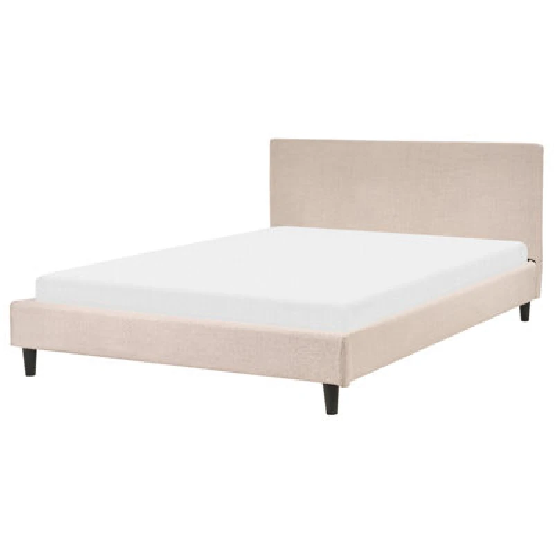 Image of Beliani Bed Fabric Fitou 140 X 200 Cm (Eu Double) Beige