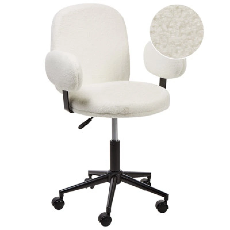Image of Beliani Desk Chair Moraga Boucle Off-White