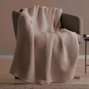 Image of Belledorm Luxury Waffle Throw (One Size) (Natural) - Natural