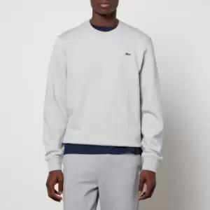Image of Mens Lacoste SPORT Cotton Blend Fleece Sweatshirt Size 3 - S Grey Chine / Light Grey