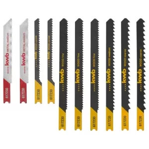 Image of Einhell kwb 10 Piece T-Shank Jigsaw Blade Set