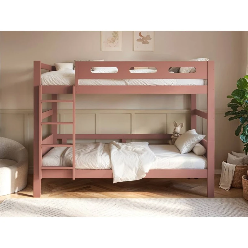 Image of Flair Elijah Detachable Wooden Bunk Bed in Pink Size: Single Pink Unisex Single