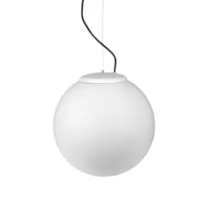 Image of Cisne Small Outdoor Globe Ceiling Pendant Light White IP44, E27