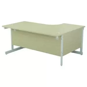 Jemini Radial Left Hand Cantilever Desk 1600x1200x730mm MapleWhite