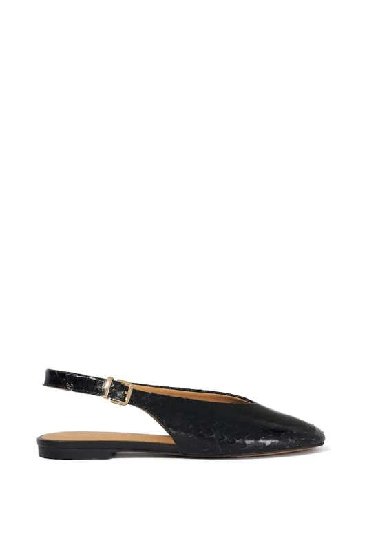 Image of Dune London Womens 'Honora' Leather Ballet Pumps in Black Size: 6 Black Female 6