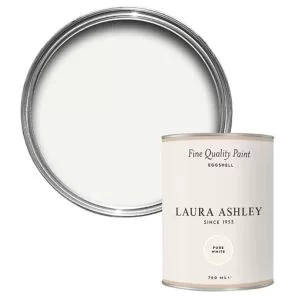Image of Laura Ashley Pure White Eggshell Emulsion Paint, 750Ml
