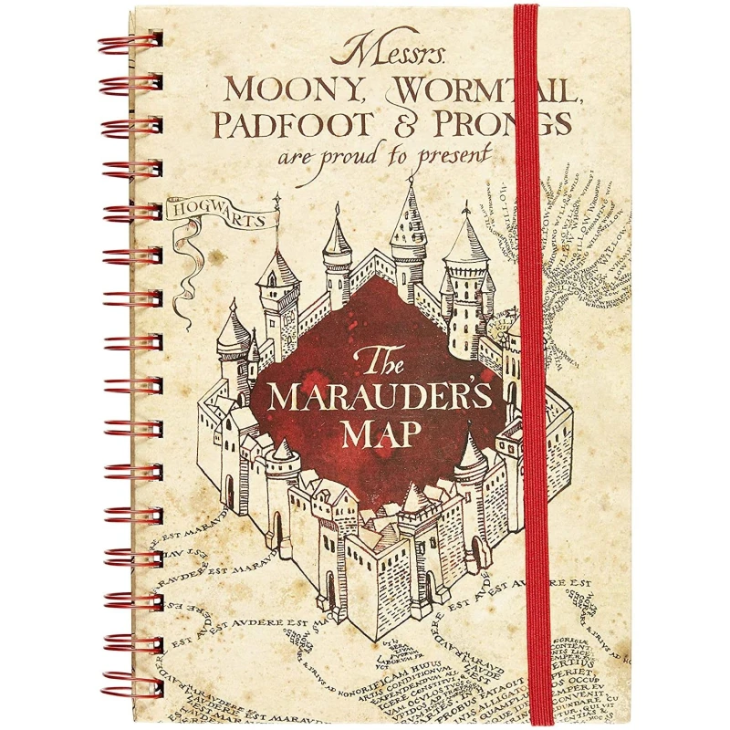 Image of Harry Potter Marauders Map A5 Wirebound Notebook Beige