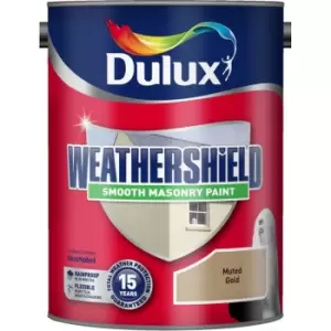 image of Weathershield Smooth Masonry Paint, 5L, Muted Gold