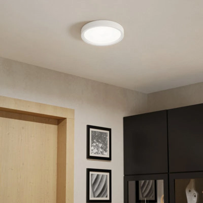 Image of EGLO Eglo Basic Idun-E White Plastic Eco Friendly LED Flush Ceiling Light White One Size Unisex 9002759741143