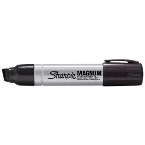 image of Sharpie Magnum Metal Permanent Marker Large Chisel Tip 14.8mm Line Black Pack of 12