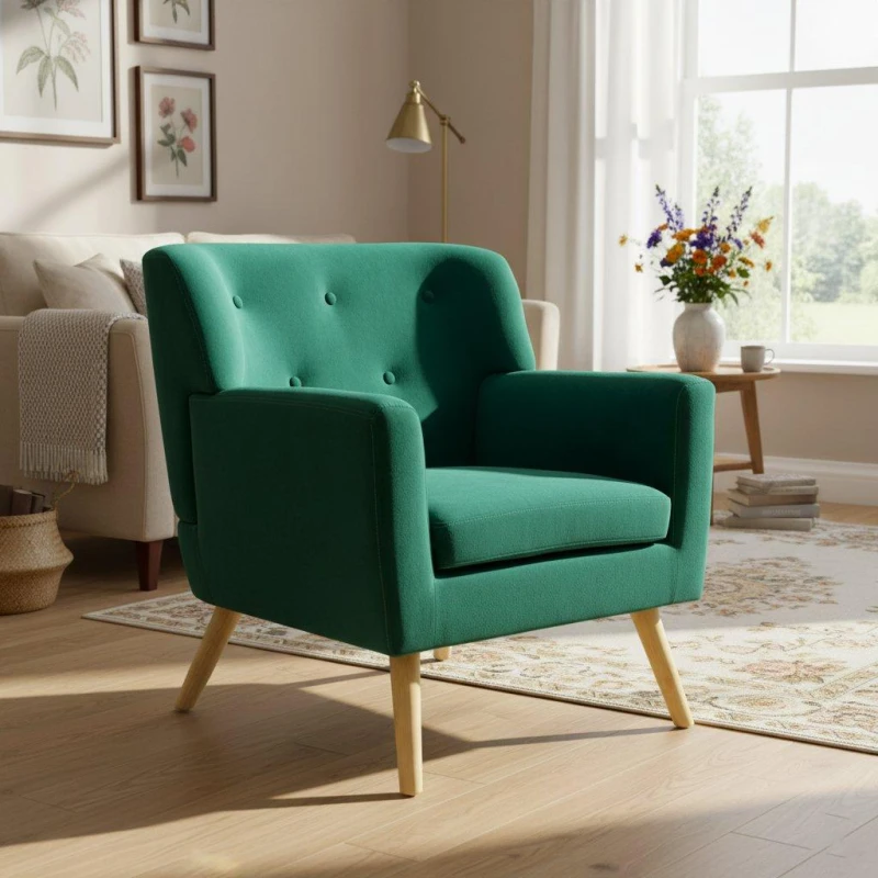 Image of Biba Accent Armchair Green Velvet unisex One Size