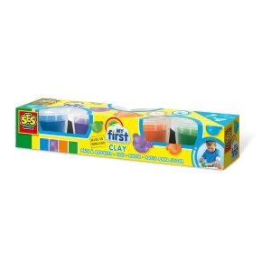 image of SES Creative - Childrens My First Modelling Dough Clay Set 4 Pots (Multi-colour)