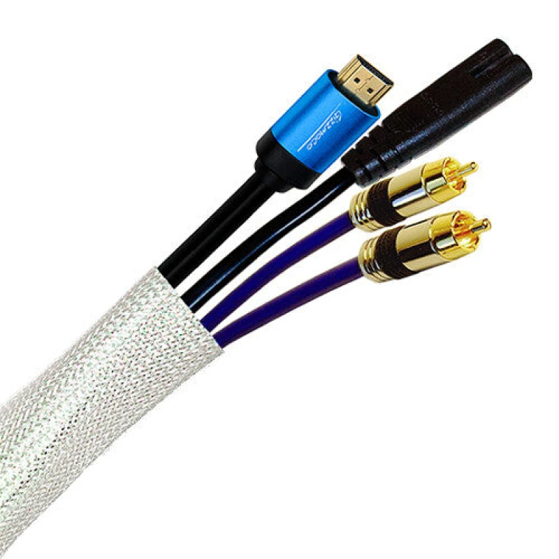 Image of Cablenet Cablenet 100m Braided Sleeving 5mm-12mm (18mm max) LSOH White SLEEV-10WHI