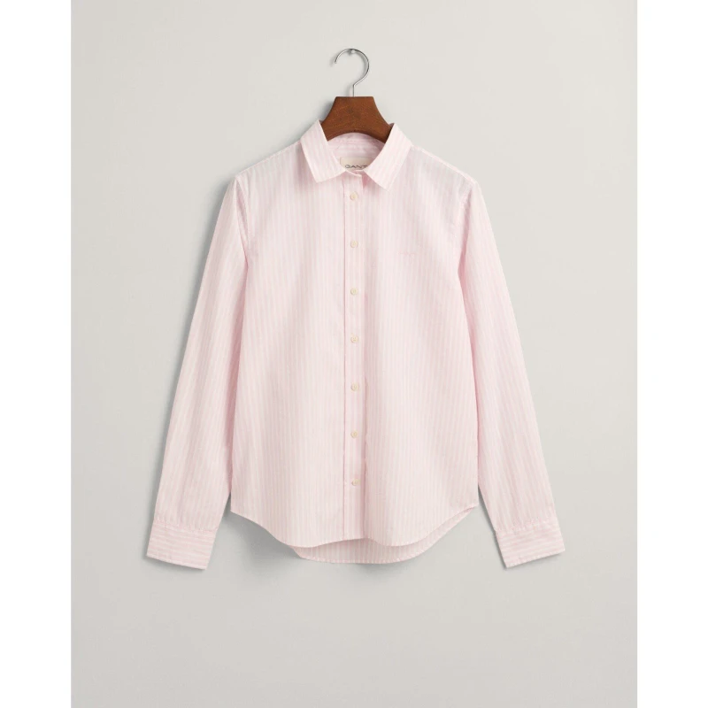 Image of Gant Poplin Striped Shirt - Pink Pink 8