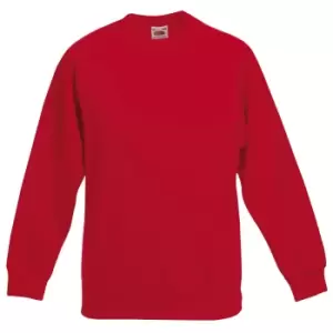 image of Fruit Of The Loom Childrens Unisex Raglan Sleeve Sweatshirt (Pack of 2) (7-8) (Red)