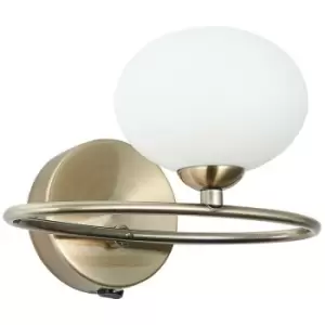 Image of Spring Lighting - Spring Contemporary Wall Lamp Antique Brass, Glass