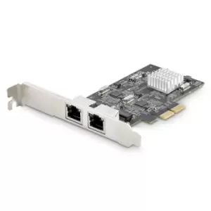 image of StarTech.com 2-Port 2.5Gbps NBASE-T PCIe Network Card Intel I225-V Dual-Port Computer Network Card Multi-Gigabit NIC PCI Express Server LAN Card Deskt