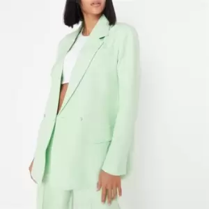 image of Missguided Double Breasted Tailored Blazer - Green