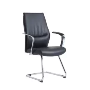 Image of Limoges executive visitors chair - Black leather faced