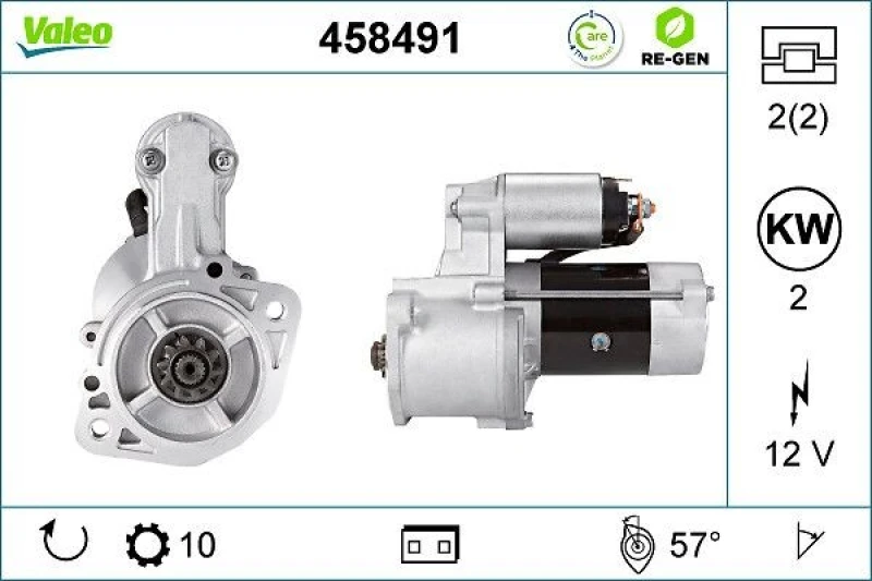Image of Starter motor VALEO 458491