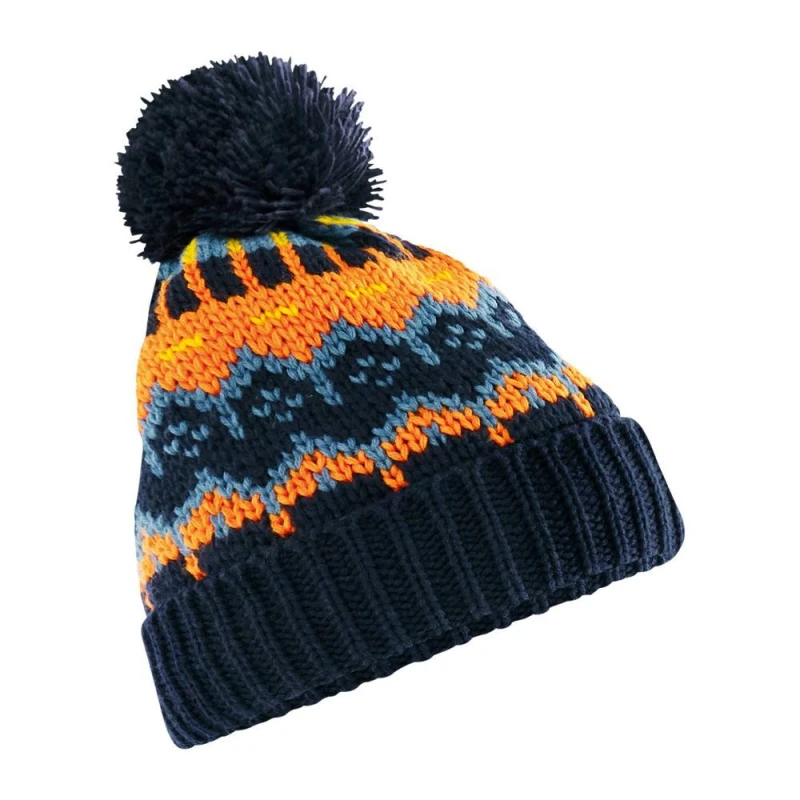 Image of Beechfield Mens Retro Skiing Beanie in Blue Blue Male One Size