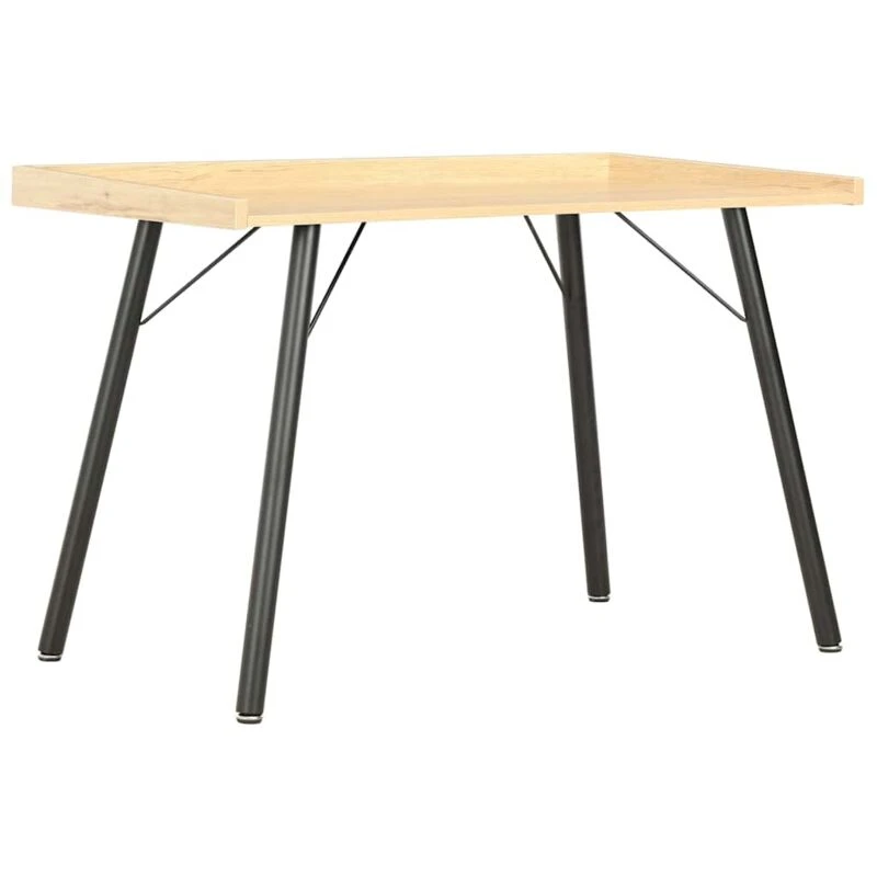 Image of vidaXL Computer Desk Oak Corner Wooden Writing Desktop Office Workstation