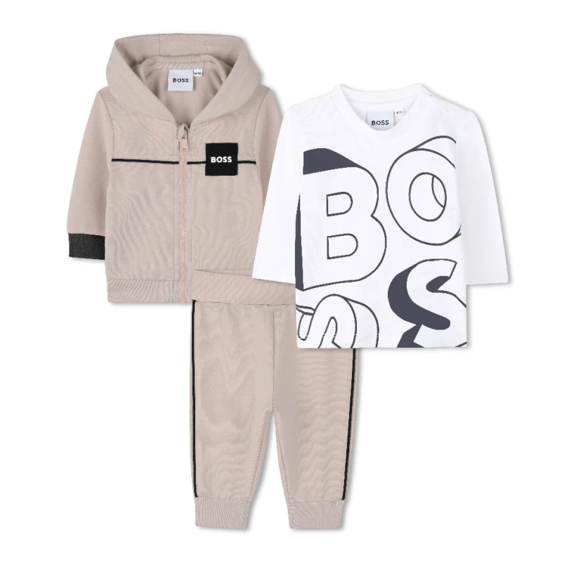 Image of Boss Kids Top and Trouser Pyjama Set Off White male 9M