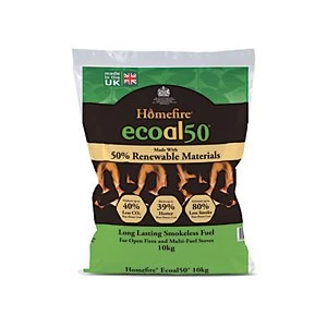 image of Homefire Ecoal 50 Smokeless Coal - 10KG Bag