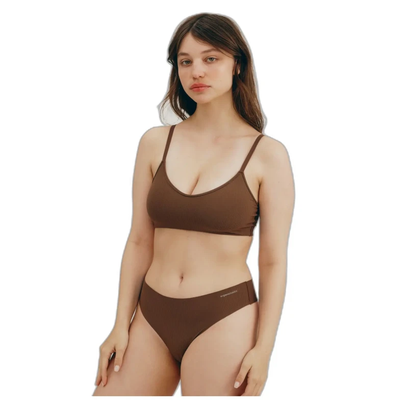 Image of Organic Basics Womens panties Organic Basics Naked Rib Marron Female L