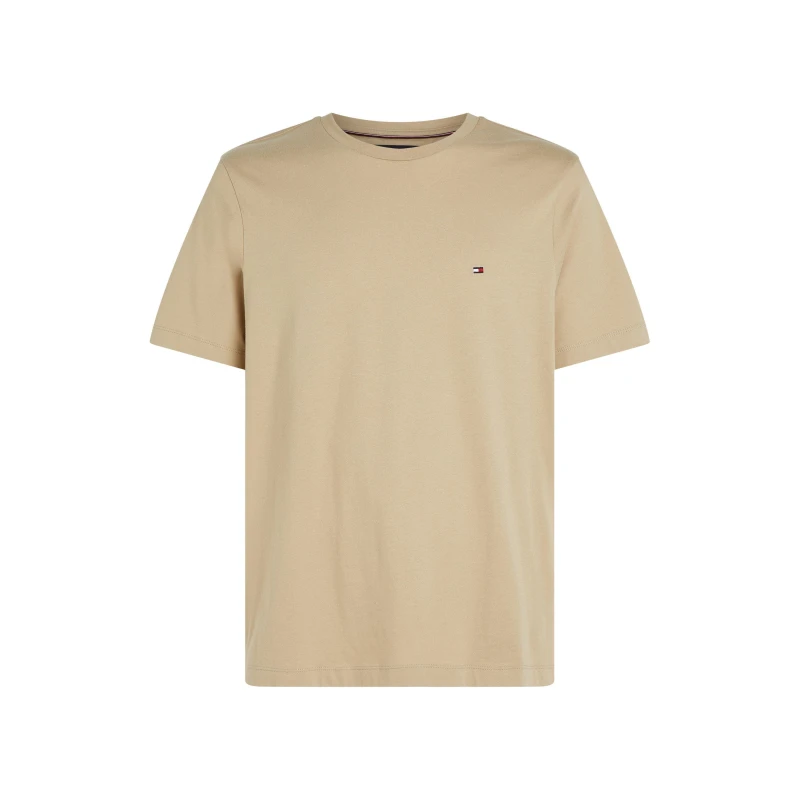 Image of Tommy Hilfiger Regular Fit Essential Flag Logo T-Shirt - Beige, Beige Size XL Men Beige W5GBP Male XL