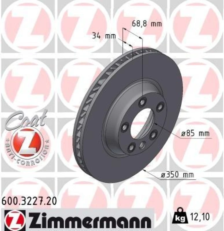 Image of ZIMMERMANN Brake disc ZIMMERMANN 600.3227.20