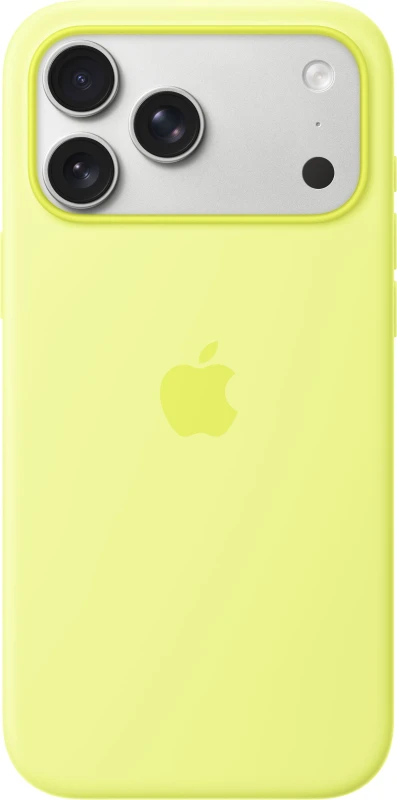 Image of Apple Silicone Case with MagSafe for iPhone 17 Pro Max - Neon Yellow