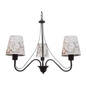 Malbo Multi Arm Chandeliers With Shades Black, Grey 50cm