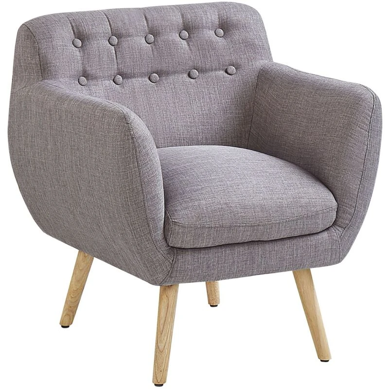 Image of Beliani Armchair Melby Fabric Light Grey