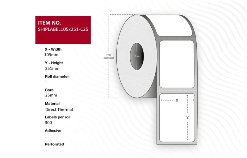 Image of Capture SHIPLABEL105X251-C25 printer label